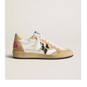Golden Goose Women’s Limited Edition Leopard and Pink Ball Star Sneakers - Sz 37